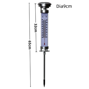 Thermomètre de jardin solaire LED personnalisable en plastique ABS avec piquet de sol, OEM pris en charge - Product Image 2