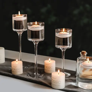 Bougeoir cylindrique en <span class=keywords><strong>verre</strong></span> Bougeoir en <span class=keywords><strong>verre</strong></span> de table Bougeoir en <span class=keywords><strong>verre</strong></span> transparent <span class=keywords><strong>pour</strong></span> bougies Décoration de mariage - Product Image 1