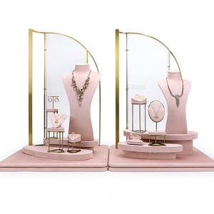 Vitrine personnalisée, couleur claire à la mode, ensemble de présentoirs à bijoux en métal - Product Image 4