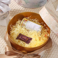 Boîte-cadeau de Noël de luxe en gros personnalisée, boîtes-cadeaux de proposition de demoiselle d'honneur personnalisées, boîtes rondes en papier avec nœud en ruban