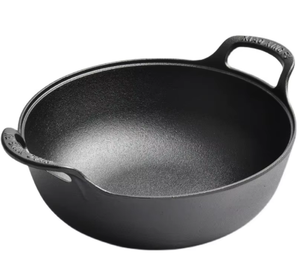 Wok <span class=keywords><strong>de</strong></span> <span class=keywords><strong>Hierro</strong></span> Fundido Resistente a la Oxidación, Nitrurado en Baño Salino, Sin Recubrimiento, con Doble Asa, 12 Pulgadas, 3-4L, Tapa <span class=keywords><strong>de</strong></span> Madera, Precurado, Apto para Gas - Product Image 3