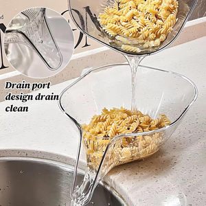 2026 Multi-Functional Plastic <b>Vegetables</b> Fruits Wash Basket Bowl Kitchen Sink Drainage Basket Funnel With Removable Filter - Product Image 3