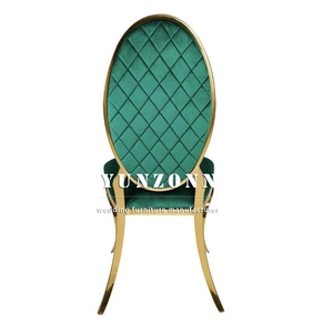 Silla moderna <span class=keywords><strong>para</strong></span> banquetes <span class=keywords><strong>de</strong></span> acero inoxidable dorado <span class=keywords><strong>para</strong></span> eventos, comedor con cómodo cojín <span class=keywords><strong>de</strong></span> terciopelo <span class=keywords><strong>de</strong></span> cuero con respaldo - Product Image 4