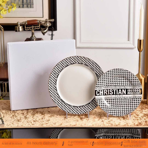 Nouveau 10 pouces haut de gamme mille oiseaux os chine assiette plate Western porcelaine peu profonde bol tasse céramique hôtel vaisselle ensembles pour - Product Image 3