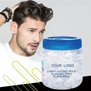 Barber Aloe Men's Thick Hair Styling Gel Curly Water Based Strong Hold Water Locking Pro Style Hair Cream For Men