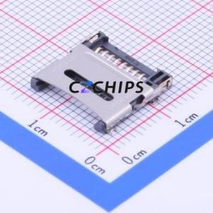 TF-102-18 SD Card / Memory Card Connector SMD Connector Flip Cover Type MicroSD Card (TF Card) Card Holder 1.6mm - Product Image 1