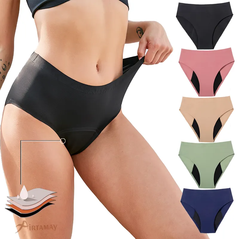 Max10 4 layers 55ml leakproof high waist underwear period panties women seamless menstrual underpants culotte menstruelle