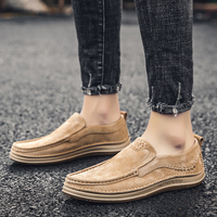 Mocassins en cuir de porc première couche, tailles 38-44, en cuir véritable, décontractés, pour hommes