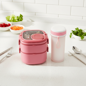 Boîte à <span class=keywords><strong>lunch</strong></span> pour enfants à double étage de grande capacité 1700 ml, ensemble de boîtes à <span class=keywords><strong>lunch</strong></span> portables et durables pour enfants avec bouteille d'eau pour l'école - Product Image 1