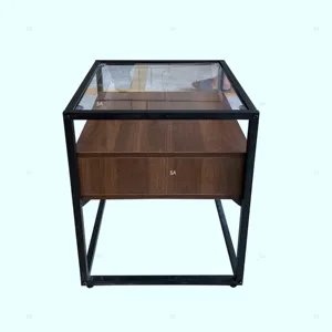 Modern Design Gold Metal Black Glass Top 3 Sizes Coffee Tables And Side Tables For Living Room And Dining Room Furniture