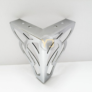 YIJUN Furniture Legs Metal <b>Silver</b> Hollowed Out Floral Decorative Heavy Duty Modern Minimalist Luxury Cabinet Support 2339 - Product Image 5