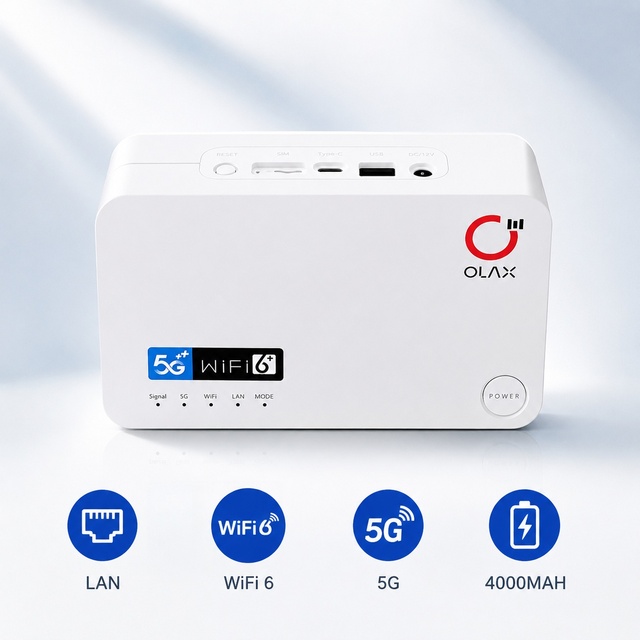 OLAX G5010 Portable 5G LTE CPE 4000mah Wifi6 ESIM 1800mbps Wireless 5G Sim Router Modem Wifi for Travel LAN/WAN Ports Mini CPE