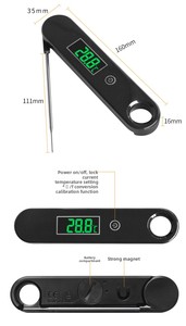 Kỹ thuật số có thể gập lại thăm dò ngay lập tức đọc hộ gia đình Nhiệt kế cho nhà bếp BBQ nướng và nướng cho thịt & thực phẩm nấu ăn - Product Image 3