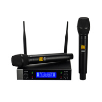 Mikrofon Genggam Nirkabel FM U-Band Dual-Channel VM-100 Siap Pakai, Arah Bentuk Hati, Respon Frekuensi 60Hz-15KHz