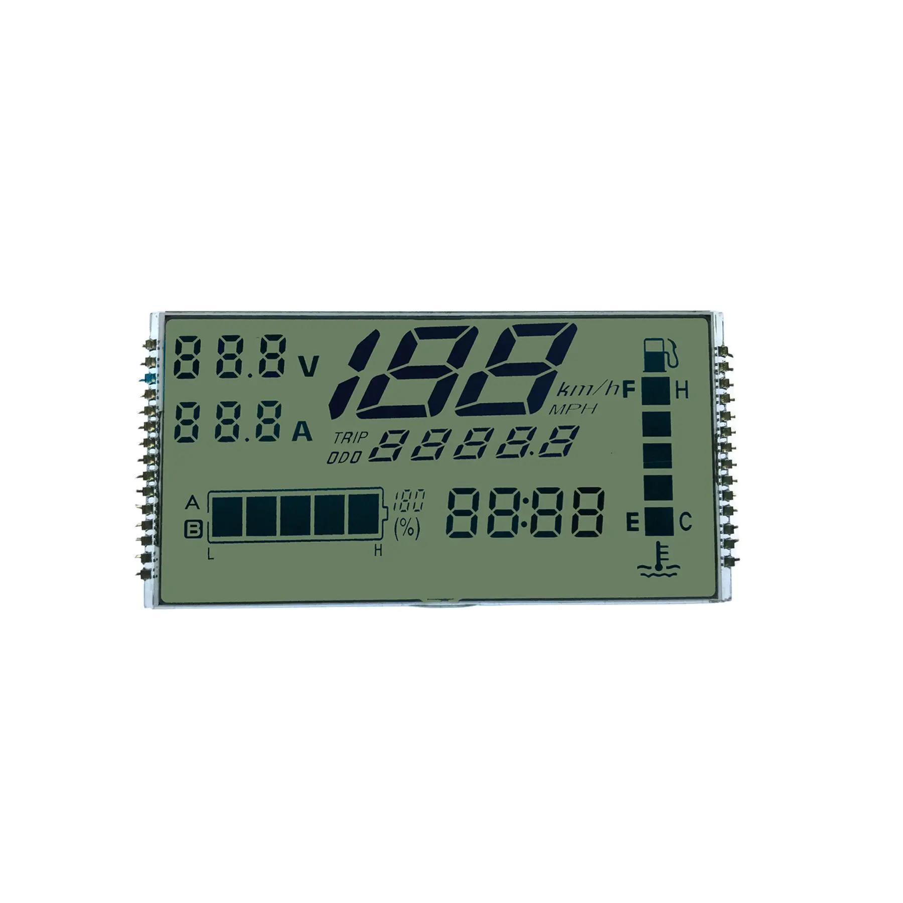 Custom ไฟฟ้ารถ Speedometer โปร่งใส15 Digits จอแสดงผล LCD โมดูล