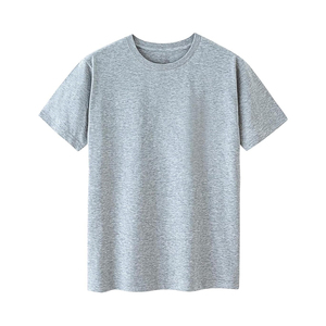 Camiseta de algodón extragrande sin etiquetas para hombre, manga corta, cuello sin costuras, cinta para el cuello, segura para piel sensible, para descanso, recuperación o uso diario de bajo estrés - Product Image 1
