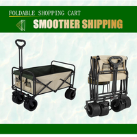 Chariot de camping pliable portable, sûr et durable, de haute qualité, multicolore au choix, avec poignée réglable et plateforme, outils de shopping OEM