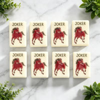 Jeu de Mahjong américain en acrylique ivoire, 160 tuiles à motifs thématiques complètes avec supports, coffret cadeau de jeu de table familial haut de gamme