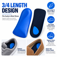 Semelles orthopédiques 3/4 de longueur, inserts médicaux de soutien de la voûte plantaire, inserts de chaussures amortissants pour pieds plats et fasciite plantaire
