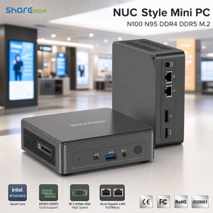<span class=keywords><strong>Mini</strong></span> PC Sharerdp Factory Intel N100 N95 DDR4 DDR5 M.2 NVMe SSD, Doble LAN, HDMI, DP, Tipo-C, Señalización Digital, 12V - Product Image 1