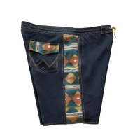 Shorts de surf vintage pour hommes, shorts de bain athlétiques avec doublure en mesh et passants de ceinture, pour les vacances et la plage