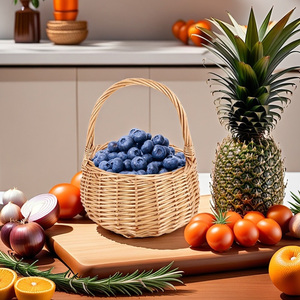 Panier en osier tressé fait main, style rustique nordique, créatif, pour fleurs, cadeaux, <span class=keywords><strong>rangement</strong></span>, naturel, pour la maison, en fer - Product Image 2
