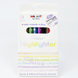 8 stylos surligneurs à paillettes, <span class=keywords><strong>marqueurs</strong></span> brillants pour la prise de notes des étudiants, le journalisation, le scrapbooking, l'art et l'artisanat - Product Image 2