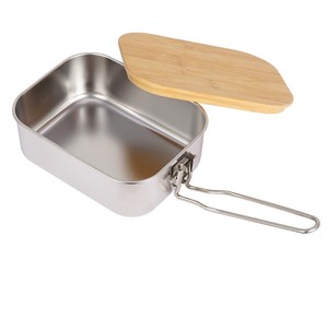 <span class=keywords><strong>Set</strong></span> di scatola per il <span class=keywords><strong>pranzo</strong></span> da Picnic all'aperto ecologico 304 bottiglia in acciaio inossidabile coperchio in legno naturale riscaldabile in fibra di bambù cibo - Product Image 2