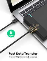 Cable Adaptador USB 2.0 Chapado en Oro, Transferencia Rápida de Datos, Cable USB 3.0 Macho a Macho, Cable de Extensión USB, Carga Rápida 3A, PVC CN;GUA