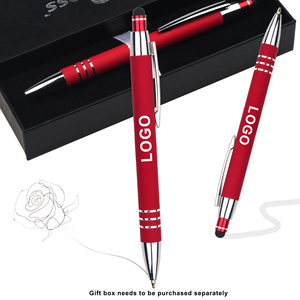Customized Screen Printing Logo Aluminum Stick Model Phone New Soft Rubber Stylus Press Spray Metal <b>Ballpoint</b> <b>Pen</b> for Gift - Product Image 3