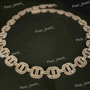 สร้อยคอเงินแท้ 925 ประดับเพชรโมอิสซาไนต์ทรงบาแกตต์และทรงกลม คุณภาพ VVS สำหรับผู้หญิง ของขวัญแต่งงาน ขายส่ง - Product Image 2