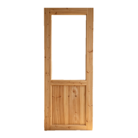 Bulk Order Solid Cedar Wood Interior Glass Door Custom Size Solid Timber Indoor Door