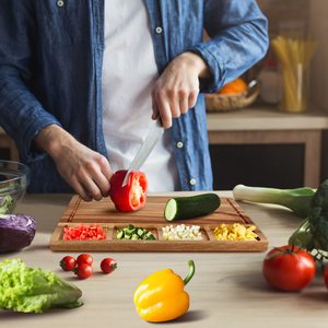 Разделочная доска из дерева акации с емкостью для кухни, доска для колбасных изделий, Сервировочная доска для сыра, тарелка для мяса, десертов, фруктов - Product Image 5