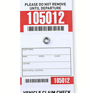 Biglietti per Valet Parking a 3 Parti <span class=keywords><strong>con</strong></span> Codice a Barre, Numerati, <span class=keywords><strong>con</strong></span> Scontrino per Ritiro Chiavi, Perforati - Product Image 1