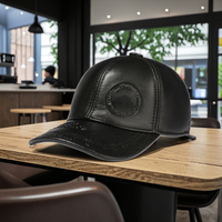 Gorra de Béisbol de Cuero Vacuno Genuino con Grabado Personalizado y Cierre Metálico