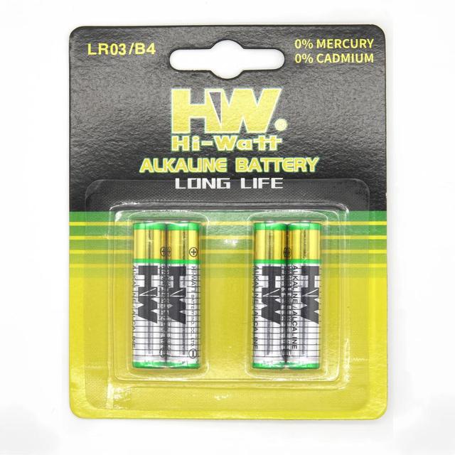 Factory Price Alkaline Battery AAA LR03 1.5V Dry AAA AM4 Cylindrical Battery HW Brand CE ROHS Certified for Home Use
