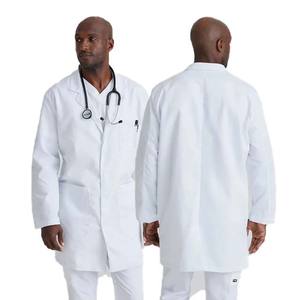 Bata de laboratorio de punto impresa personalizable para el personal médico Spandex SMS PE OEM Uniformes de hospital Bata de enfermera médica - Product Image 4