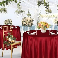Nappe en satin personnalisable en polyester en stock pour la vente en gros transfrontalière ; Nappe de style européen pour mariage, fête, restaurant