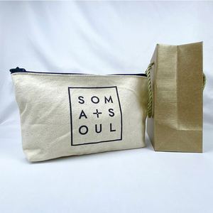 Pochette en toile avec fermeture éclair, sac cosmétique personnalisé, grand sac portable pour pinceaux de maquillage avec fermeture éclair dorée personnalisée - Product Image 4