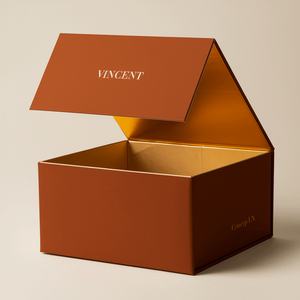 Custom Logo Hard Handmade Magnetic Gift Paper <b>Box</b> Recyclable Brown Rigid Cardboard Cosmetic Packaging <b>Box</b> - Product Image 1