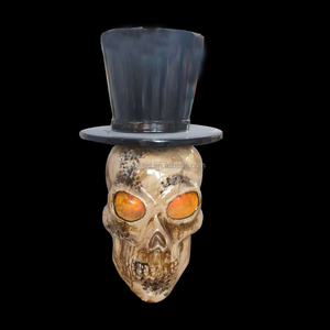 Décoration d'intérieur, sculptures d'art de têtes de <span class=keywords><strong>squelette</strong></span> faites à la main, décoration de fête d'<span class=keywords><strong>Halloween</strong></span>, statue géante de <span class=keywords><strong>squelette</strong></span> en résine et fibre de verre - Product Image 5