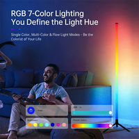 Lámpara de Pie LED RGB Moderna YIDUN con Control Remoto y Base Ajustable para Sincronización, para Dormitorio y Jardín |   Garantía de 2 años