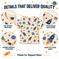 Lot de 2 T-shirts décontractés pour bébé garçon, tenue en bambou écologique, short d'été imprimé arbre, pyjama respirant pour tout-petit, approvisionnement en gros OEM