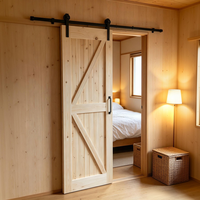 Ländliche Natürliche Massivholz-Tür aus Fichtenholz mit X-Brace-Design für Innenhof, Lagerraum und Raumteilung