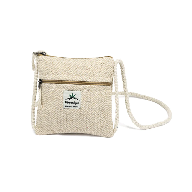 Custom Organic Natural Hemp Neck Pouch Shoulder Bags Crossbody Bags Wholesale