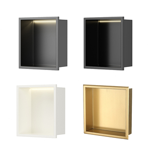Estante de Baño Moderno de Acero Inoxidable de 320*320*125mm, <span class=keywords><strong>Nicho</strong></span> de <span class=keywords><strong>Ducha</strong></span> Montado en la Pared, Ecológico, para Apartamentos, Dormitorios y Hoteles - Product Image 1