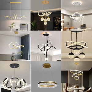 Lámpara de Araña LED de Cristal Dorado con Altura Ajustable, Moderna y Creativa, con Colgante de Capa Media, para Restaurante, Dormitorio, Escalera - Product Image 1