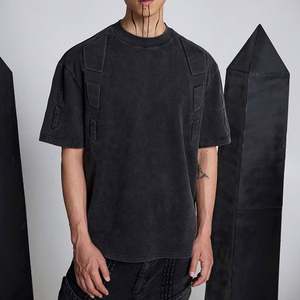 Ropa de calle personalizada para hombre, camiseta de diseñador en relieve 100% algodón tejido con estampado digital - Product Image 4