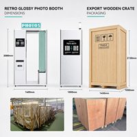 Machine Photo Booth Vintage Moderne avec Caméra IA pour Promotion en Centre Commercial, Événements de Marque et Services de Location