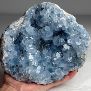 Bloques de Geodas de Piedra Natural Azul Cruda de 800-1000g, Regalos de Cristal de Piedra Negativa para Artesanía, Cristales de Celestita Energéticos, Geoda en Forma de Huevo y Corazón - Product Image 2